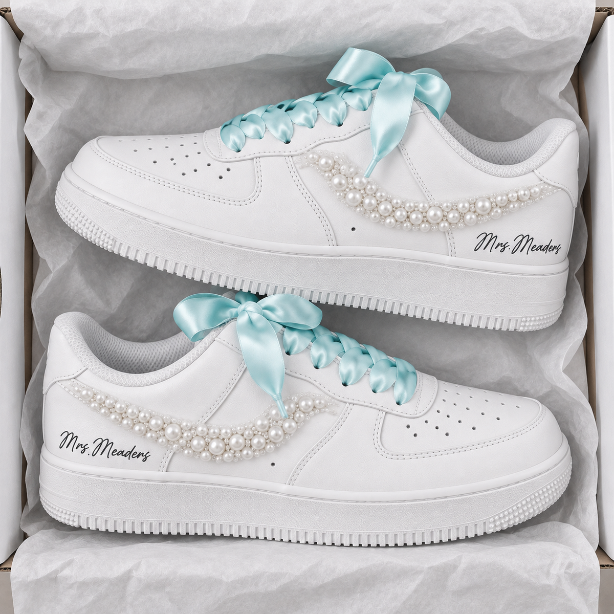 Personalized Something Blue Crystal Bridal Custom Sneaker