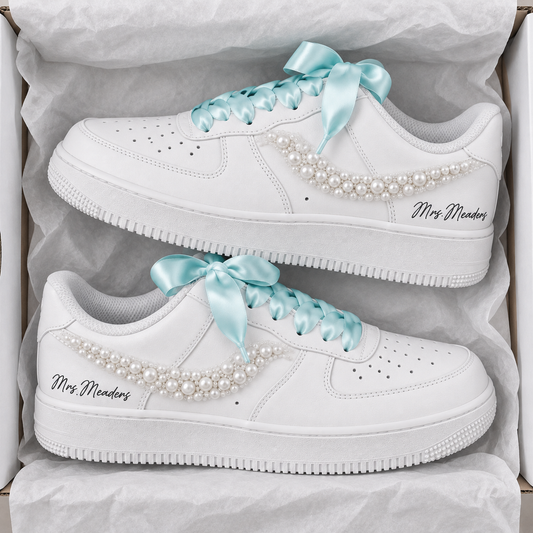 Personalized Something Blue Crystal Bridal Custom Sneaker