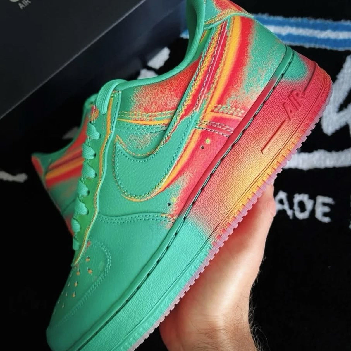 Emerald Sunset Custom Sneakers