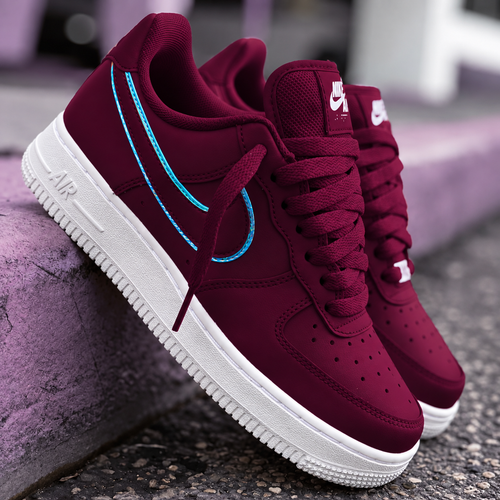 Burgundy Iine Custom Sneakers