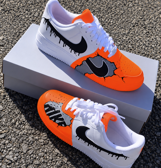NK Orange Custom Sneakers