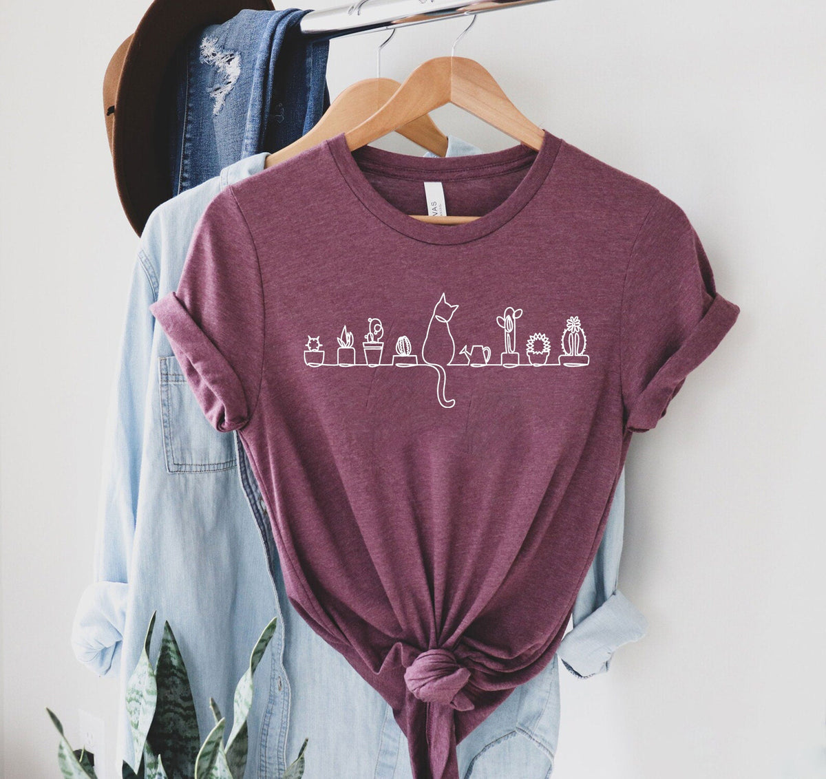 T-SHIRT - Cats and Plants Unisex Shirt, Shirts for Cat Lover