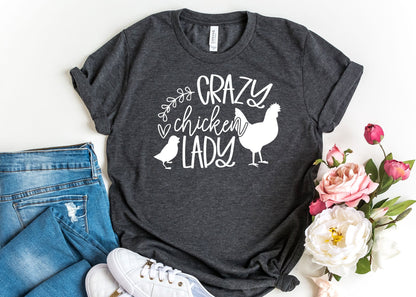 T-SHIRT - Crazy Chicken Lady Unisex Shirt, Chicken Lover T-shirt