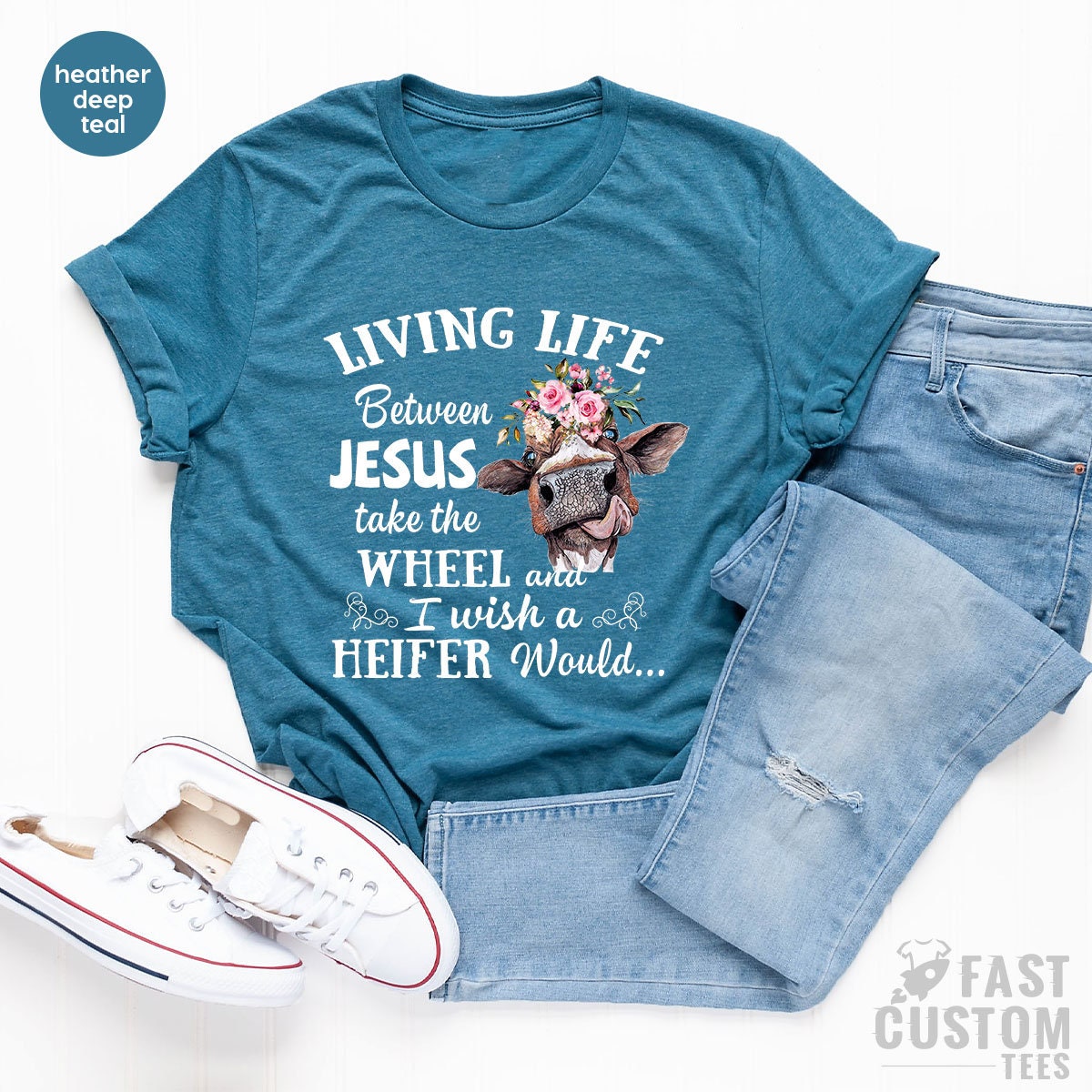 T-SHIRT - Funny Cow Unisex Shirt, Living Farmer Life Shirt
