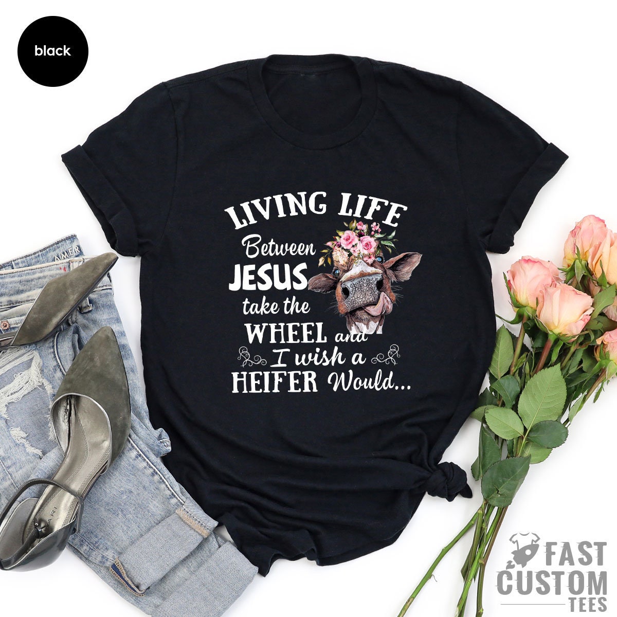 T-SHIRT - Funny Cow Unisex Shirt, Living Farmer Life Shirt