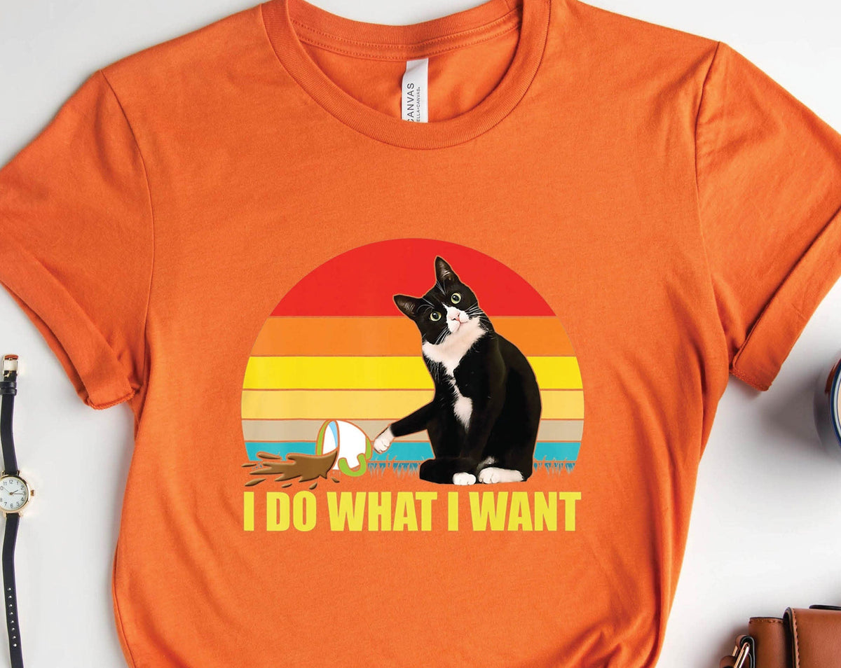 T-SHIRT - I Do What I Want Unisex Shirt, Funny Cat Shirt