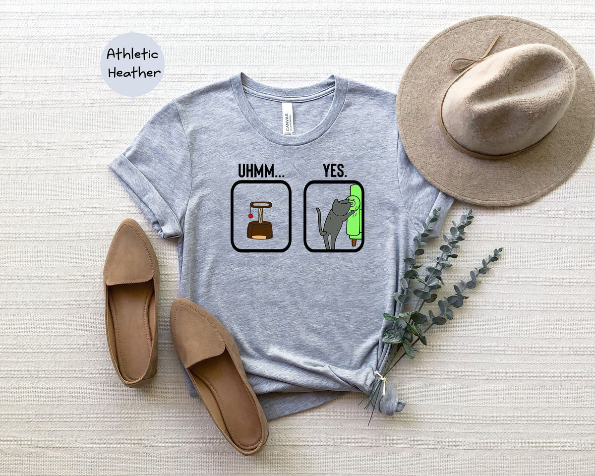 T-SHIRT - Cat Scratching Unisex Shirt, Humorous Cat Shirt