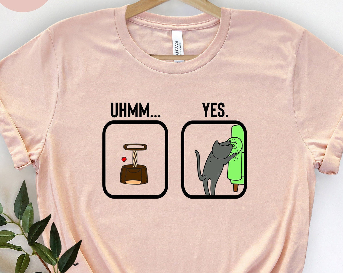 T-SHIRT - Cat Scratching Unisex Shirt, Humorous Cat Shirt