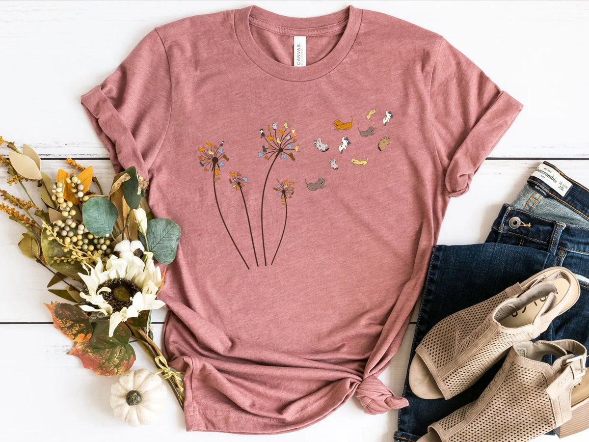 T-SHIRT - Cats Flower Fly Dandelion Unisex Shirt