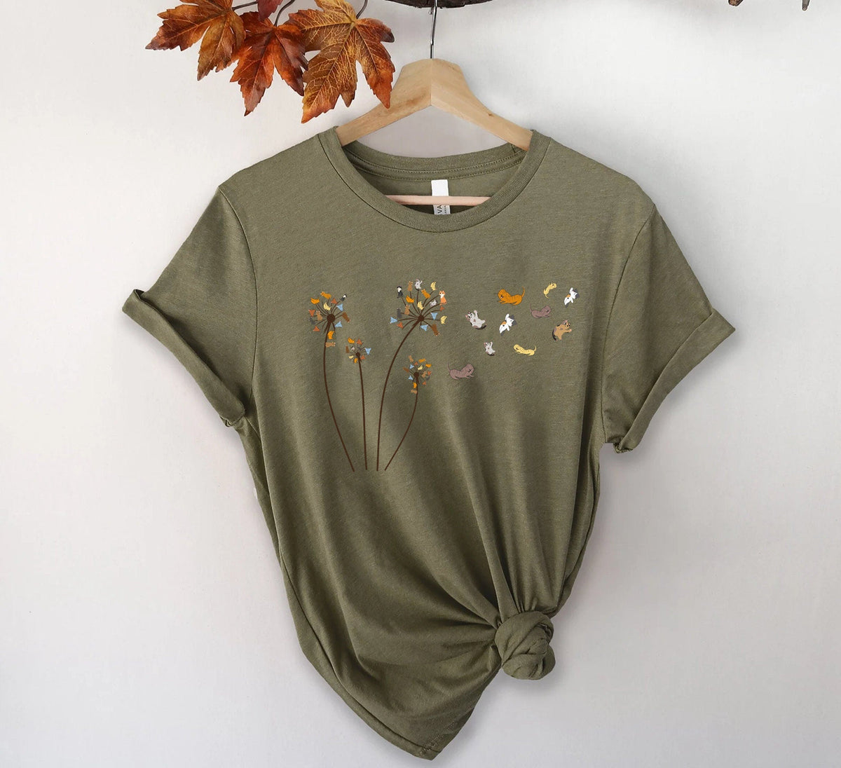 T-SHIRT - Cats Flower Fly Dandelion Unisex Shirt