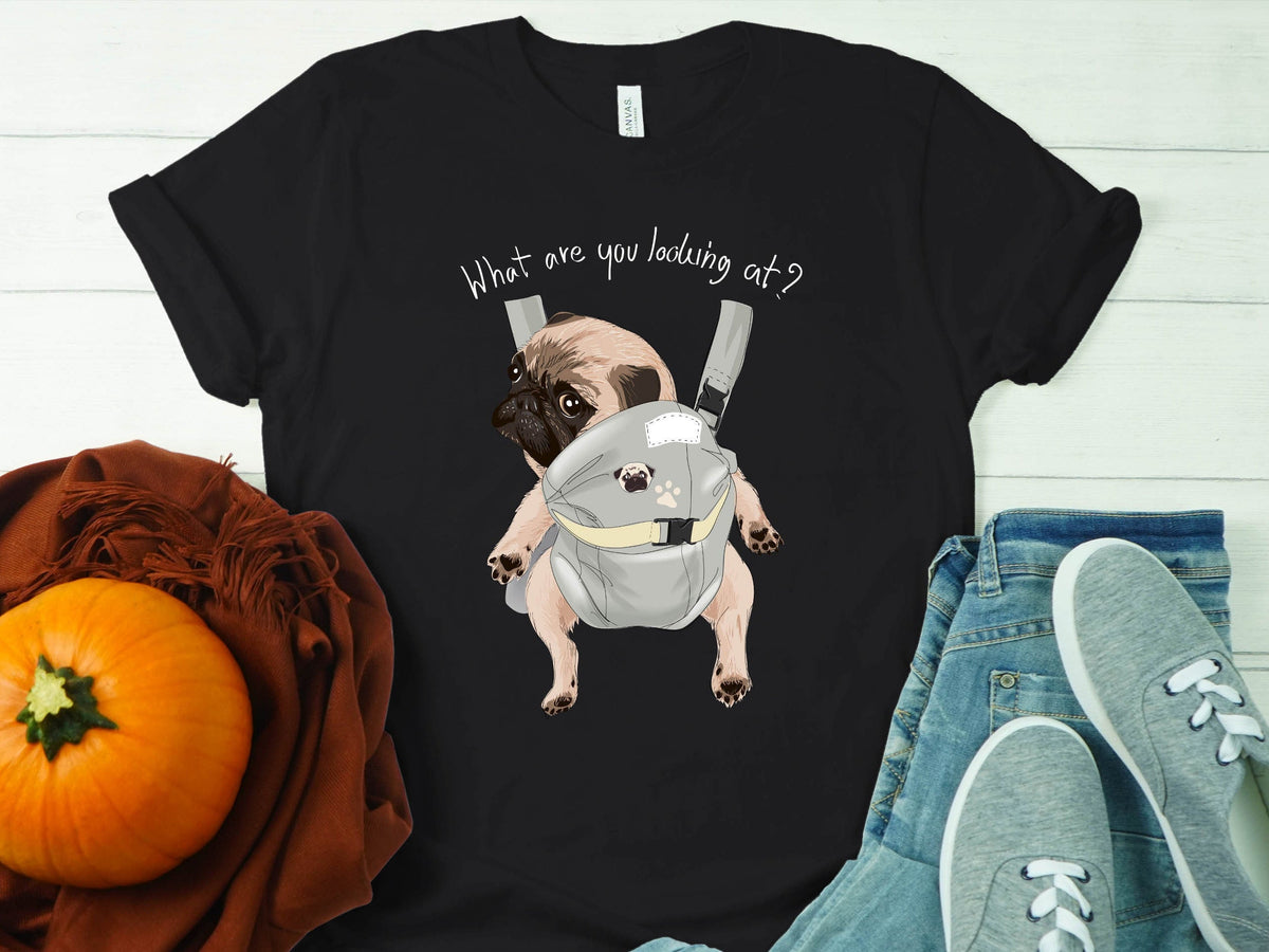 T-SHIRT - Baby Pug Dog Unisex Shirt, Cute Pug Dog Shirt