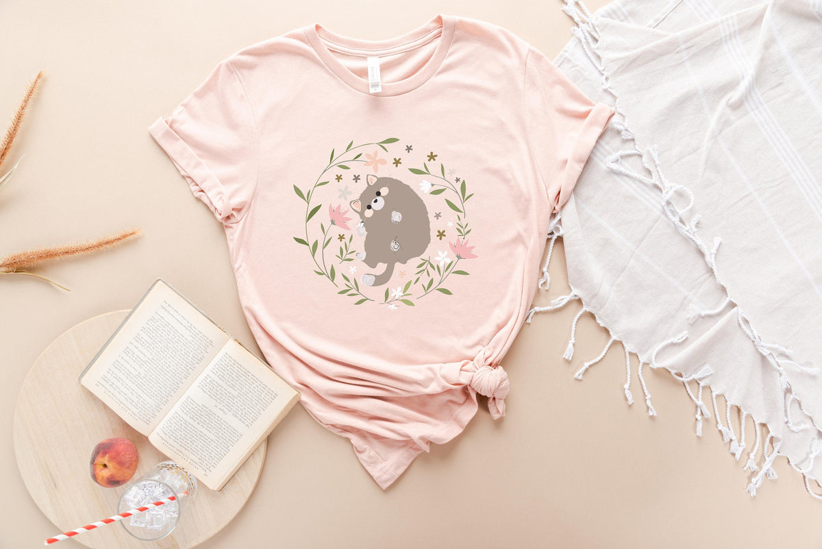 T-SHIRT - Floral Cat Unisex Shirt, Cat Lover Gift