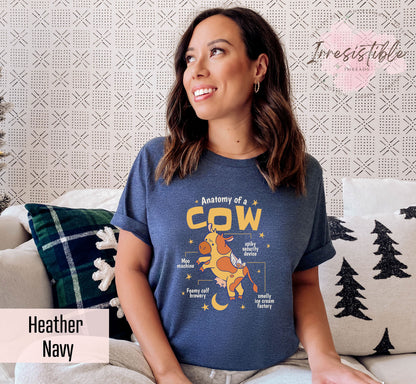 T-SHIRT - Humorous Anatomy Of A Cow Unisex Shirt, Cow Nerd Shirt